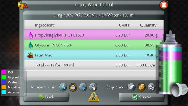 LIQUIX Vaping Suite e-liquid calculator liquidrechner eliquid dampfe dampfen rechner vape tool Android Windows
